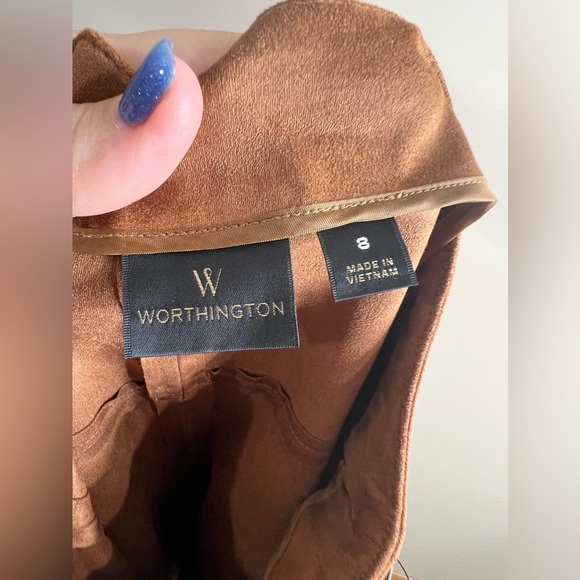 NWT worthington suede look skirt full front zip size 8 - Picture 5 of 9